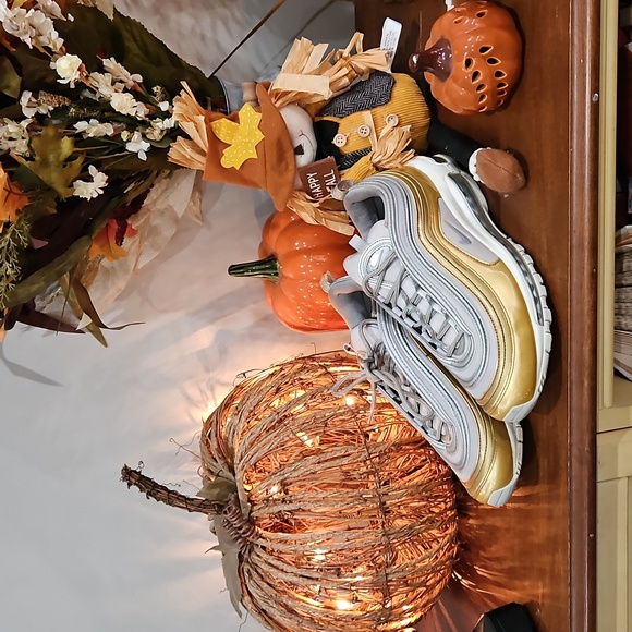 Nike Air Max 97 'Vast Grey & Metallic Gold & Metallic Silver' Sz 10 - Picture 1 of 7